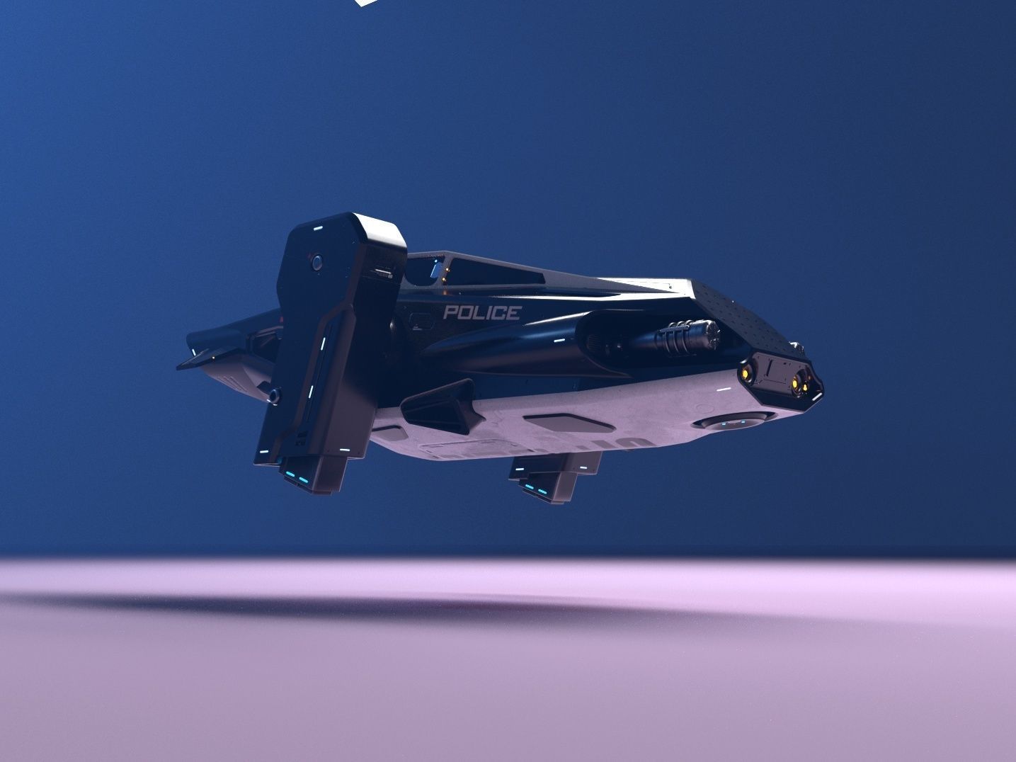 3d model of a futuristic police vehicle 3D model_8
