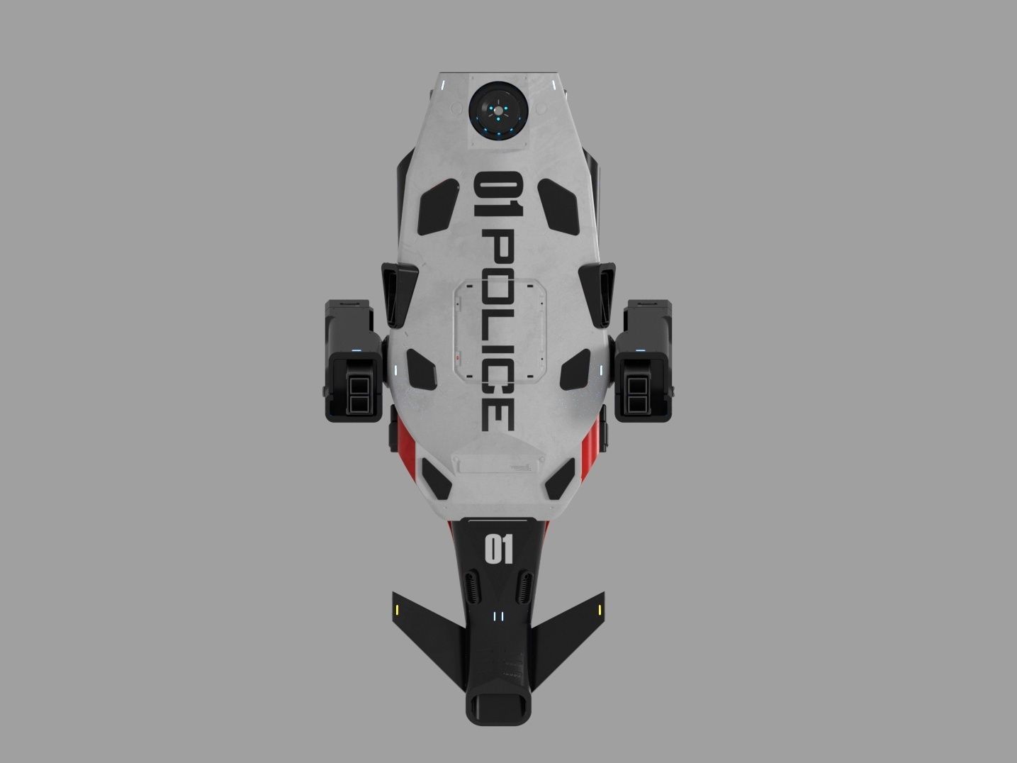 3d model of a futuristic police vehicle 3D model_5