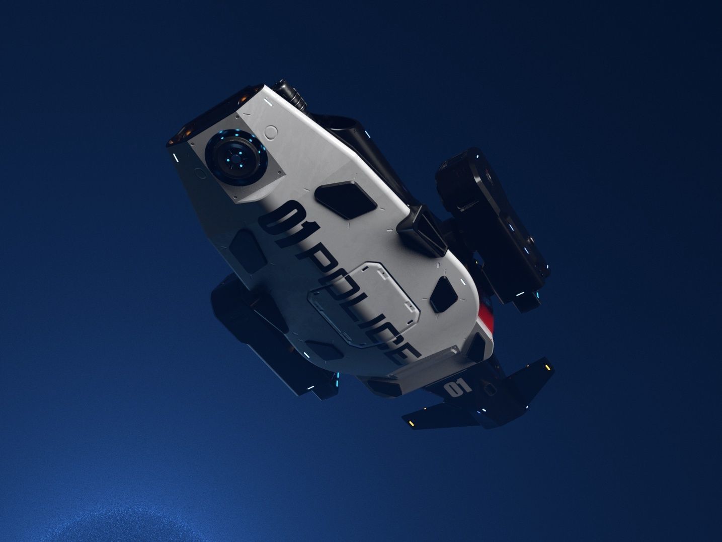 3d model of a futuristic police vehicle 3D model_10