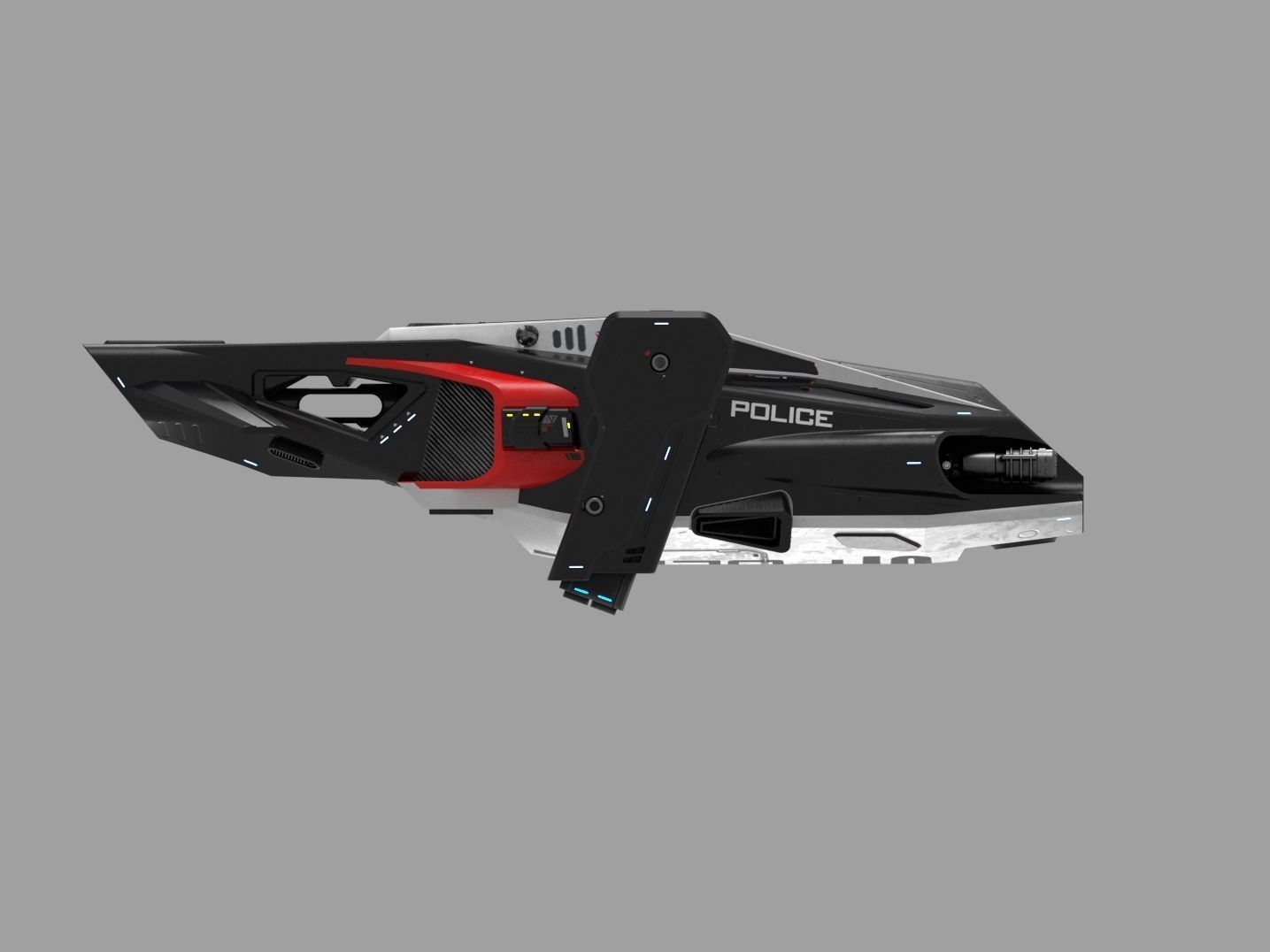 3d model of a futuristic police vehicle 3D model_3