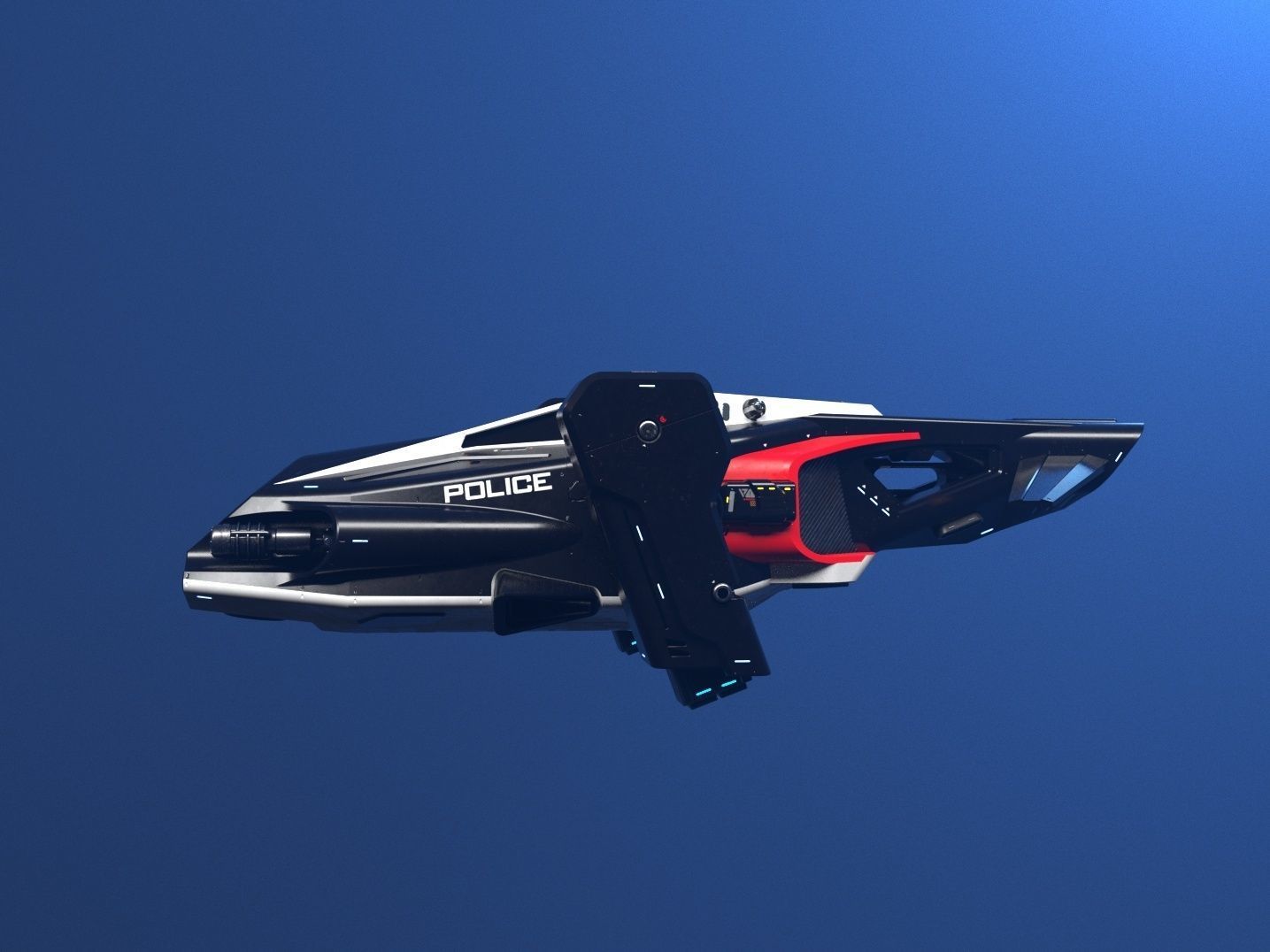 3d model of a futuristic police vehicle 3D model_11