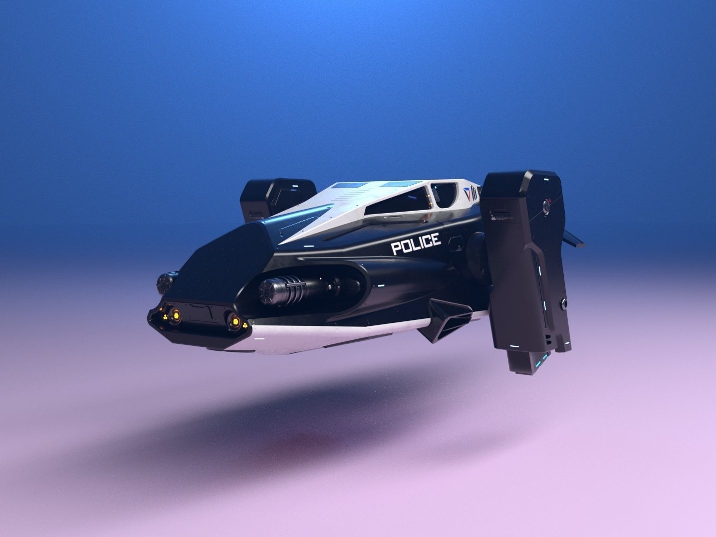 3d model of a futuristic police vehicle 3D model_18