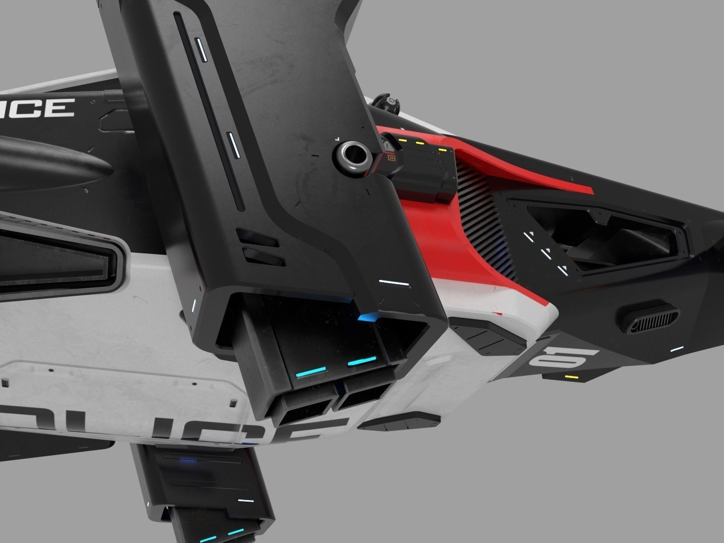 3d model of a futuristic police vehicle 3D model_4