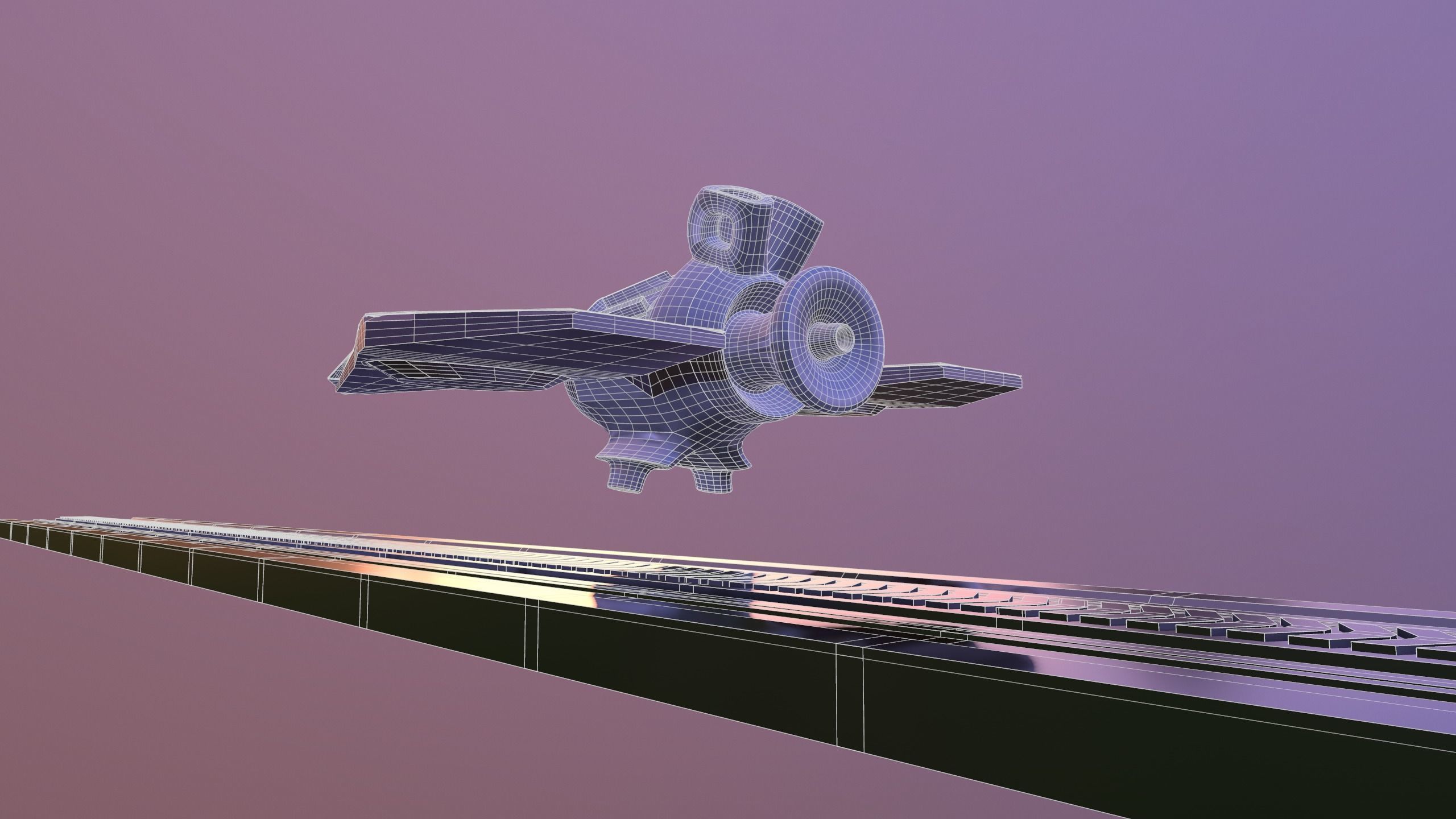 Space Ship Ultra Game Ready Low-poly 3D model_16