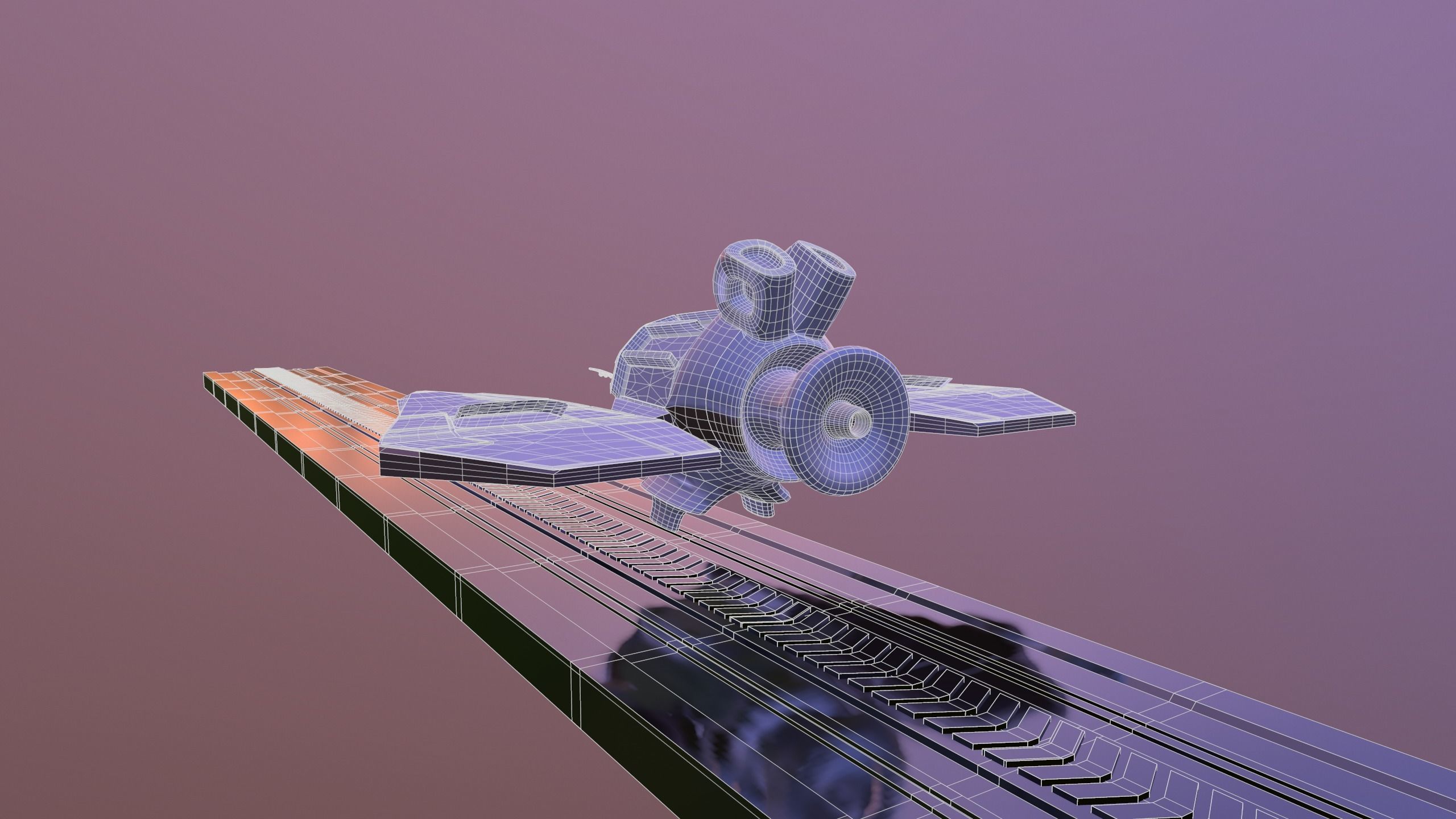 Space Ship Ultra Game Ready Low-poly 3D model_13