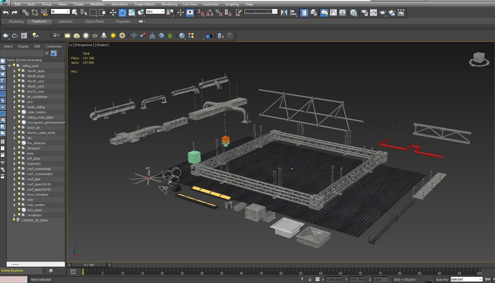 industrial Ceiling Pack 3D model_63