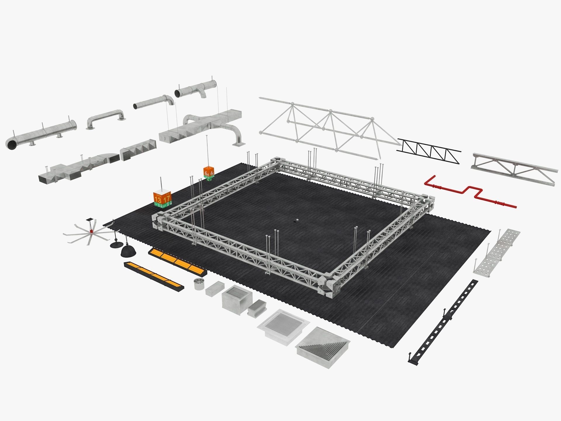 industrial Ceiling Pack 3D model_1