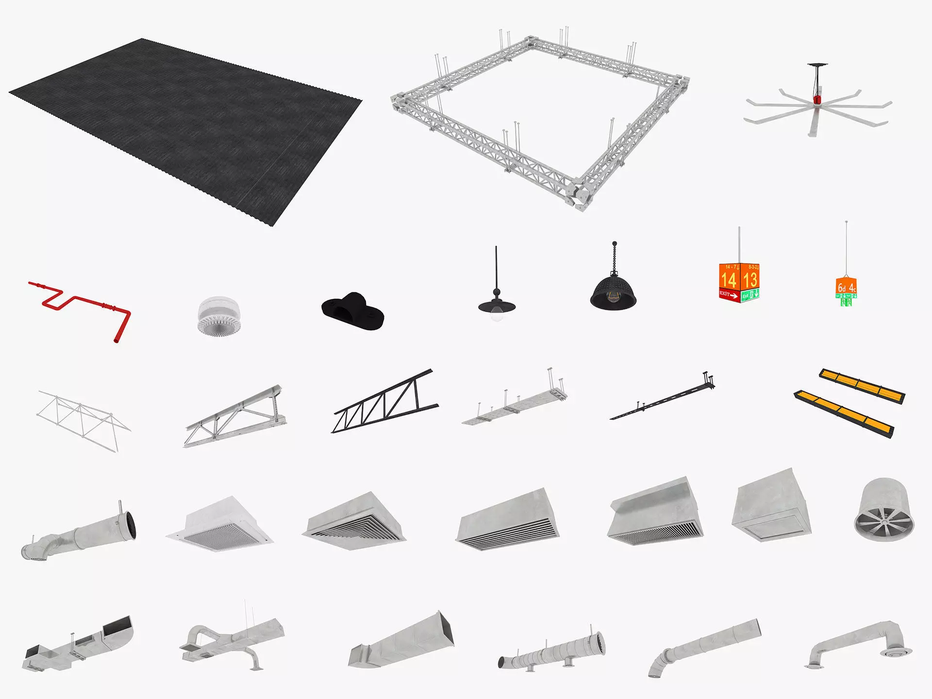 industrial Ceiling Pack 3D model_0