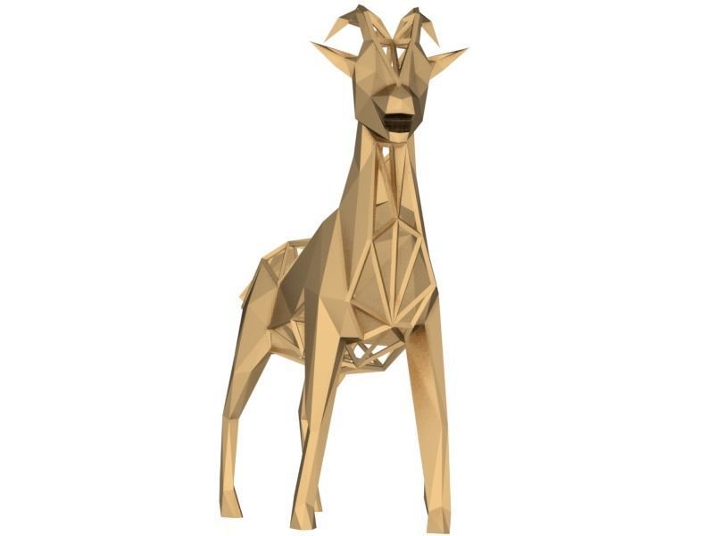 Polygonal Goat Parametric Low-poly 3D model_1