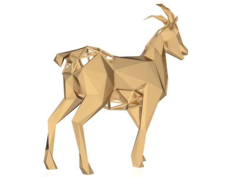 Polygonal Goat Parametric Low-poly 3D model_7