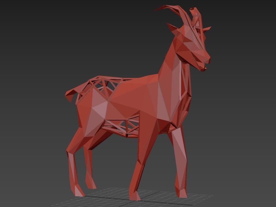 Polygonal Goat Parametric Low-poly 3D model_13
