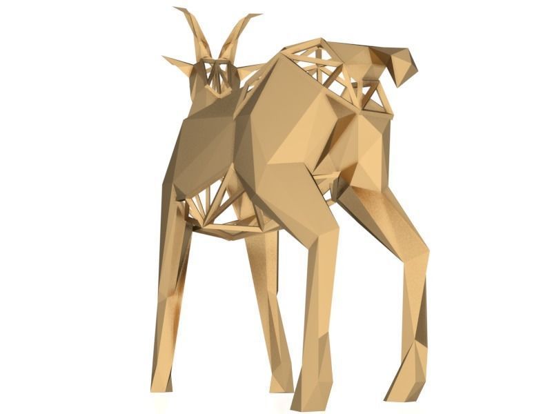 Polygonal Goat Parametric Low-poly 3D model_5