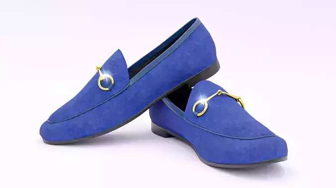 Moccasin pair of loafers with gold buckles