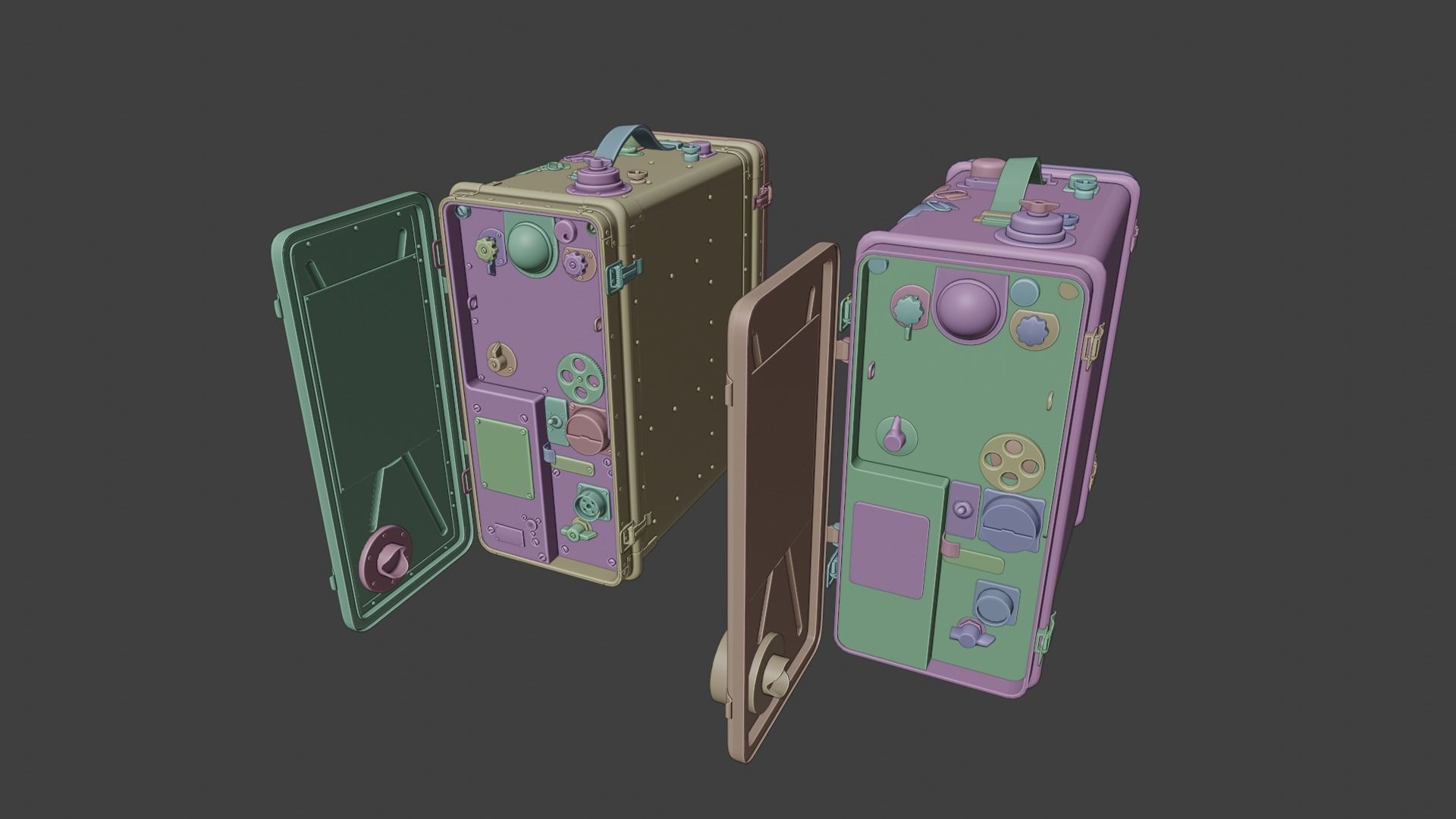 R-109d Soviet military VHF transceiver  Free low-poly 3D model_5