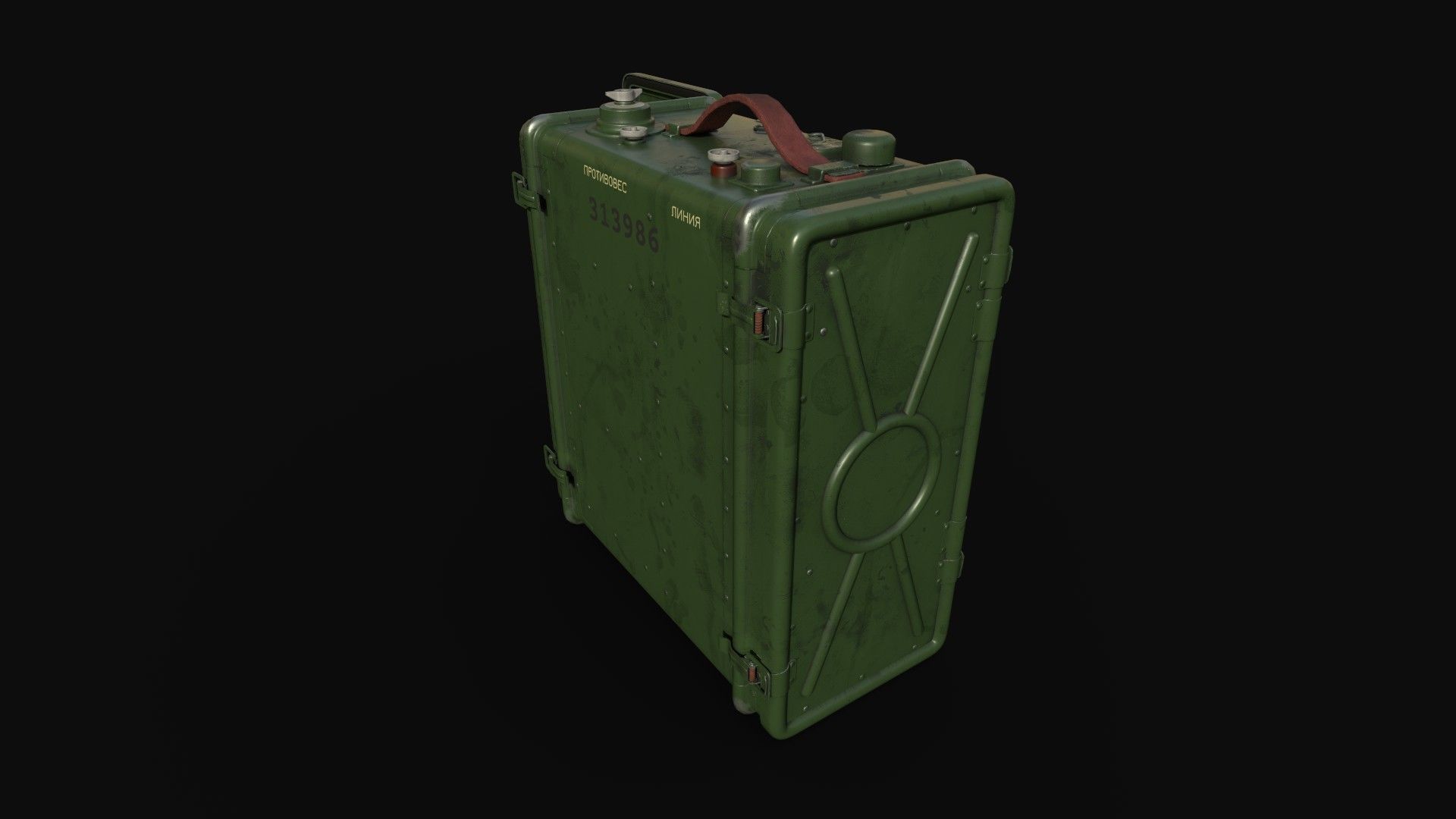 R-109d Soviet military VHF transceiver  Free low-poly 3D model_1