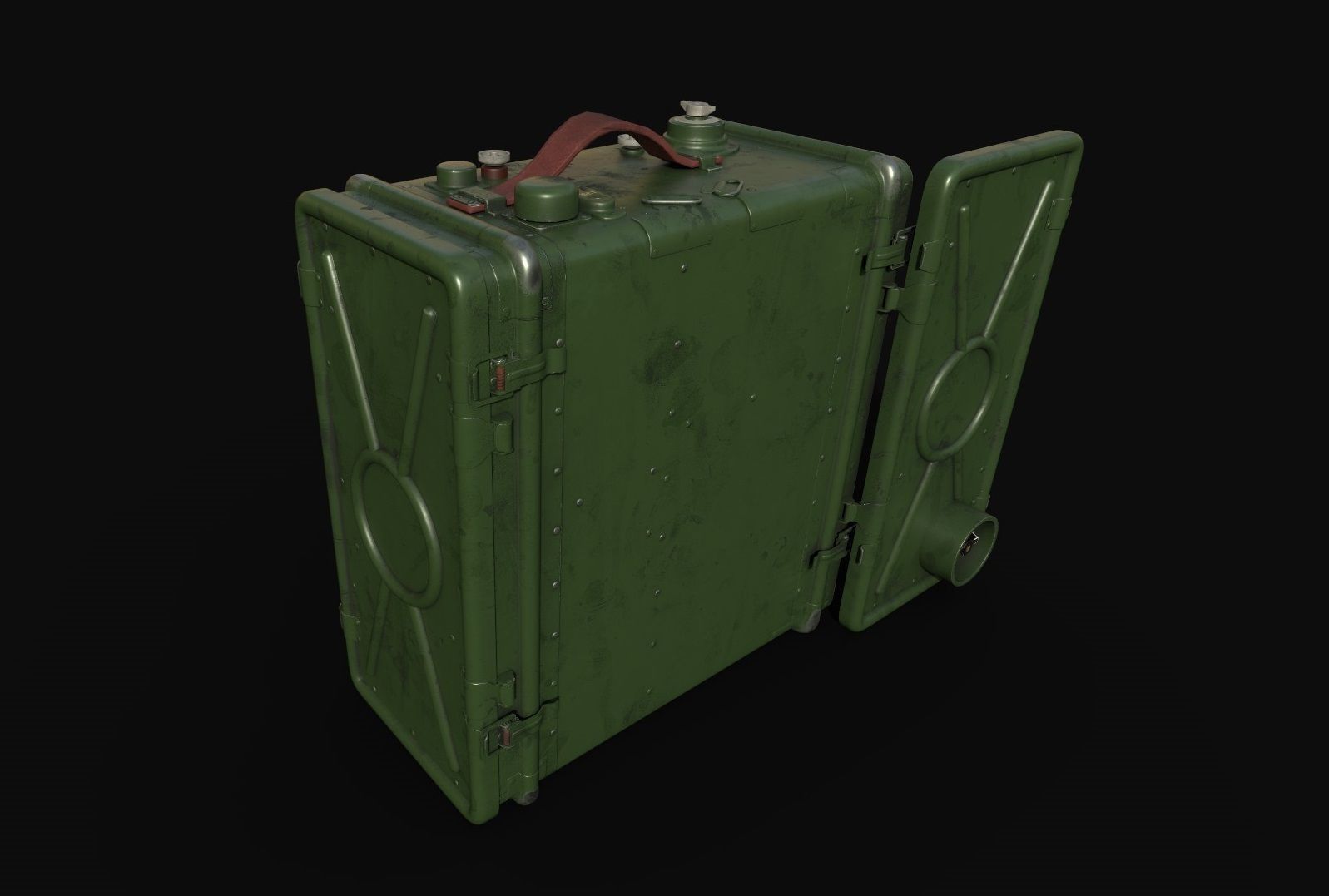 R-109d Soviet military VHF transceiver  Free low-poly 3D model_3