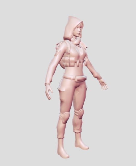 warrior girl model 3D print model_3