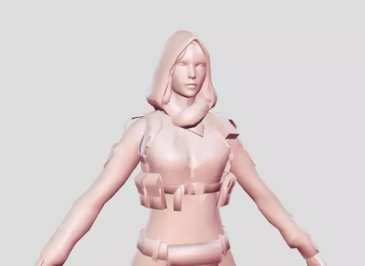 warrior girl model 3D print model_0