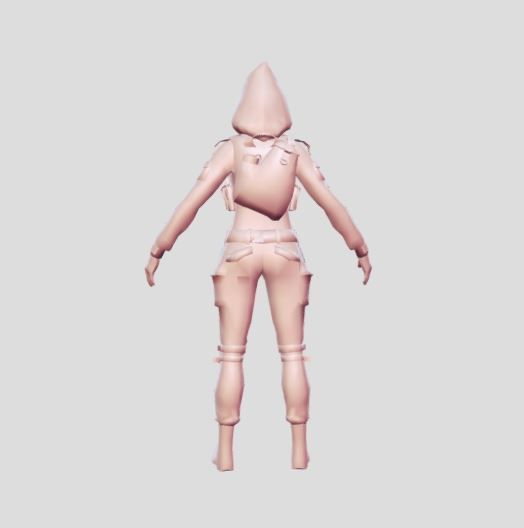 warrior girl model 3D print model_5