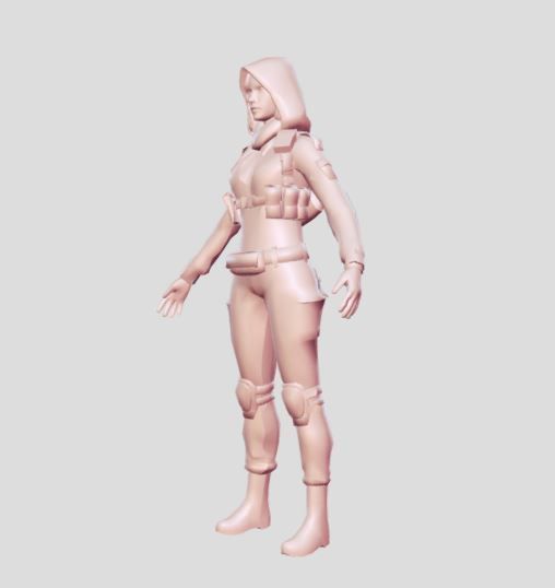 warrior girl model 3D print model_6