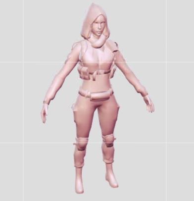 warrior girl model 3D print model_1