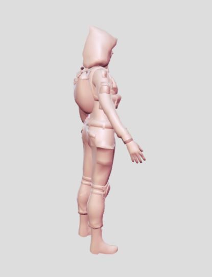 warrior girl model 3D print model_4