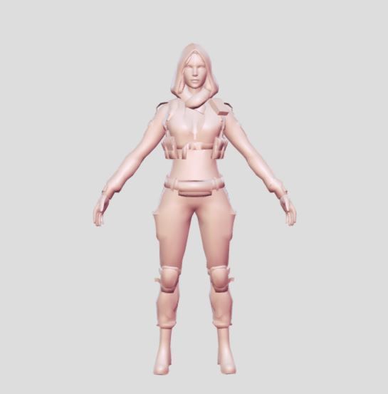 warrior girl model 3D print model_2