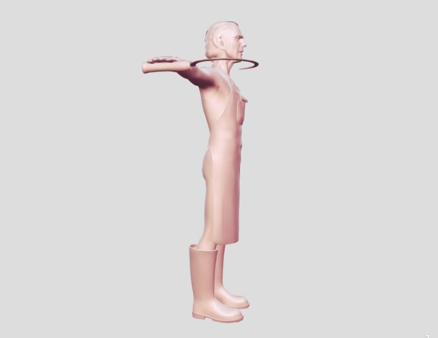 Man boots sickle 3D model_6