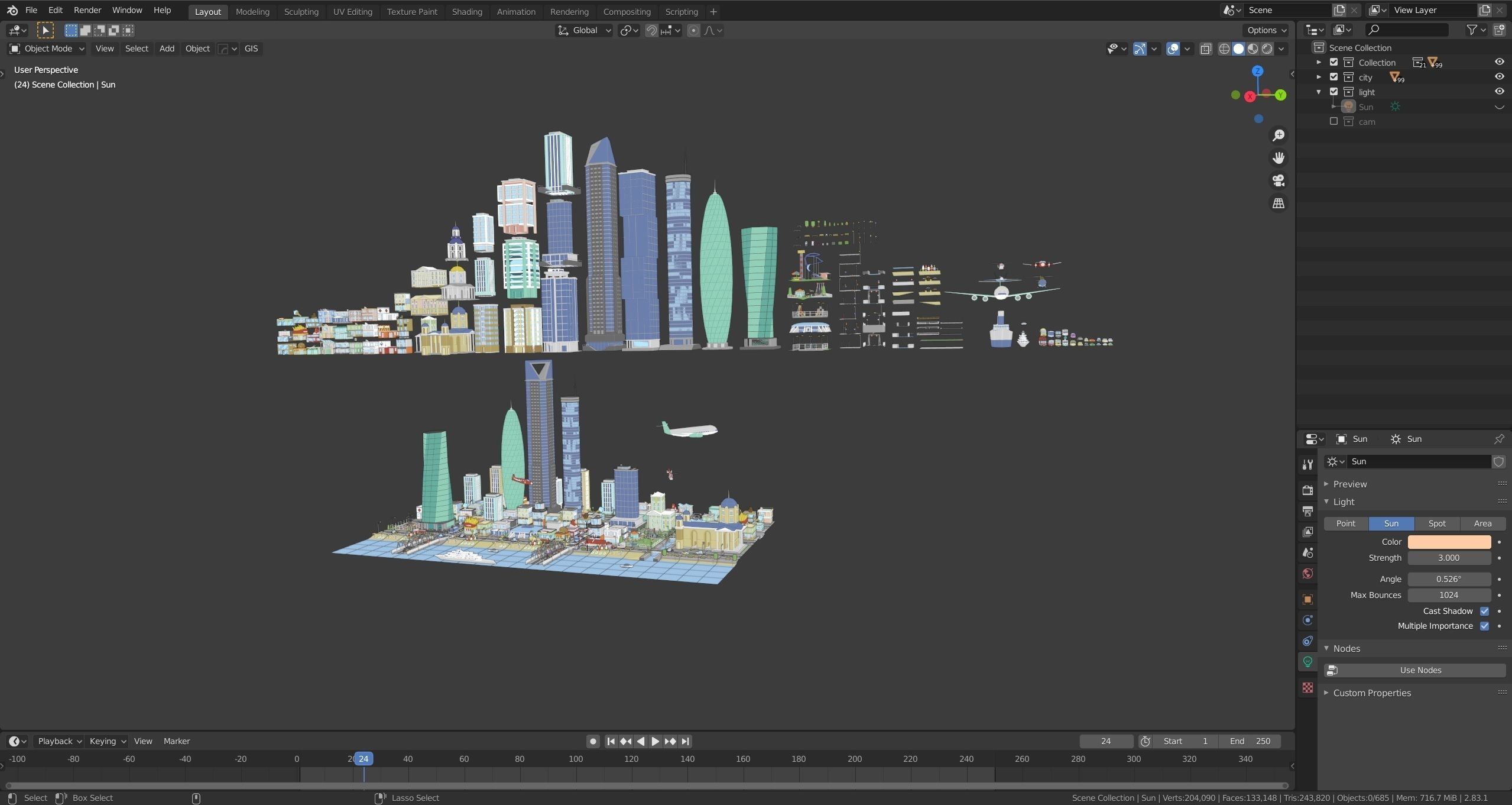 City low Poly 5 Tile pack  Low-poly 3D model_25