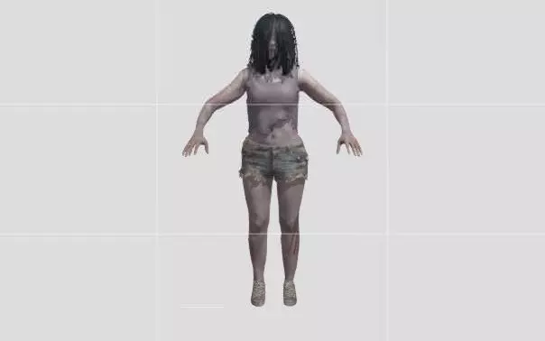 female creepy zombie horror enemy 3D print model_0