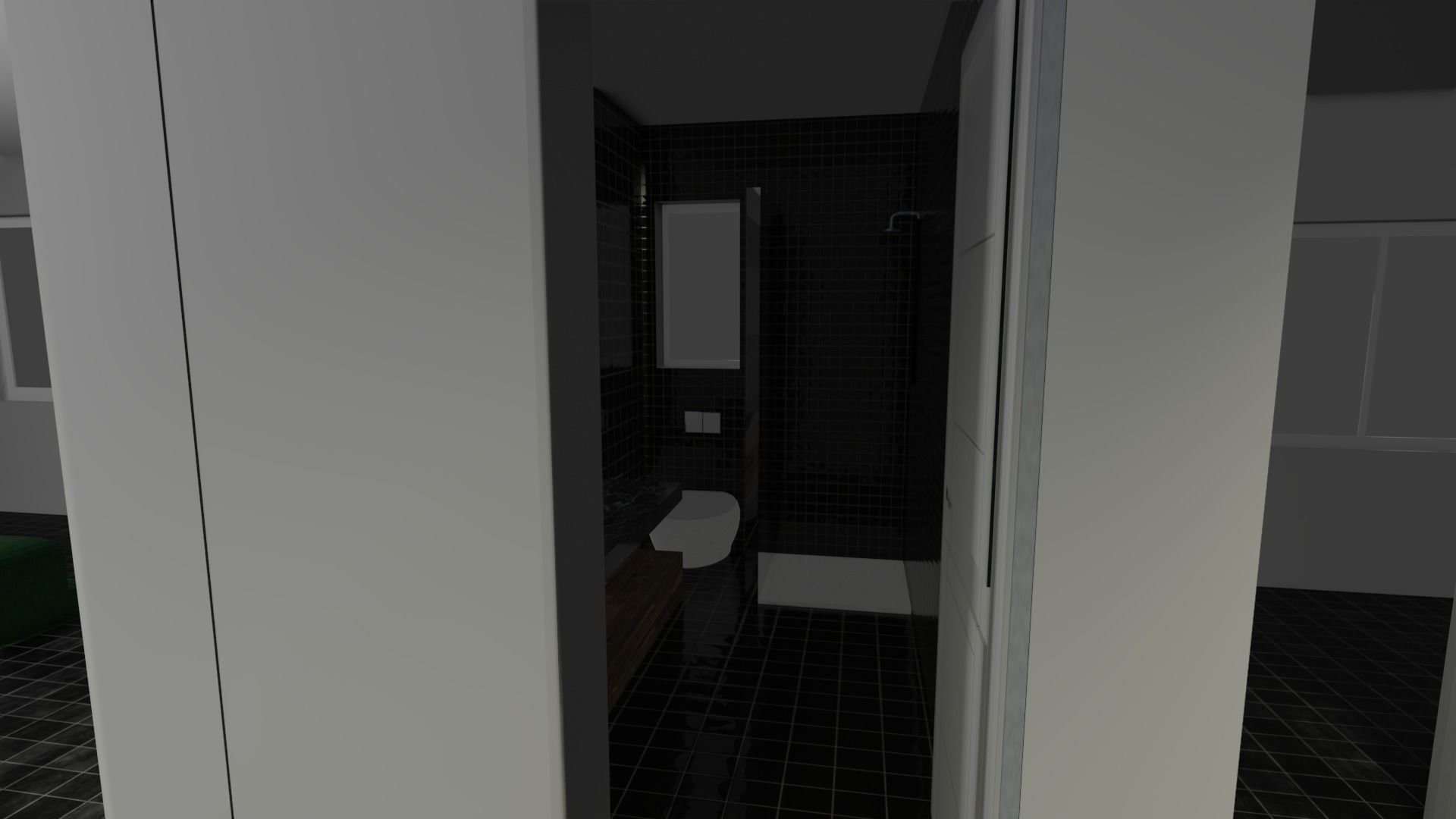 House living room with furniture 3D model_3