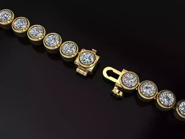 3mm Bezel Tennis Bracelet Links 3D print model