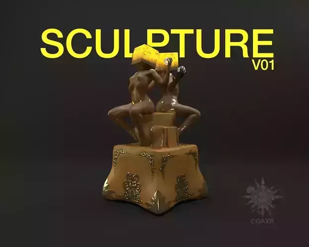 Abstract Sculpture V01 with stand HIGH Poly