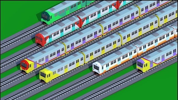 Prameks and Baraya Trains pack Free low-poly 3D model