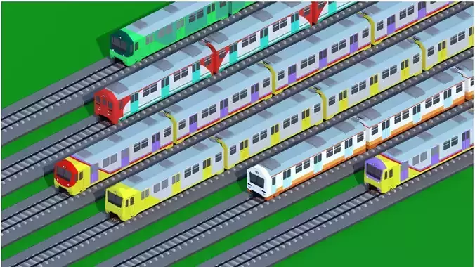 Prameks and Baraya Trains pack Free low-poly 3D model