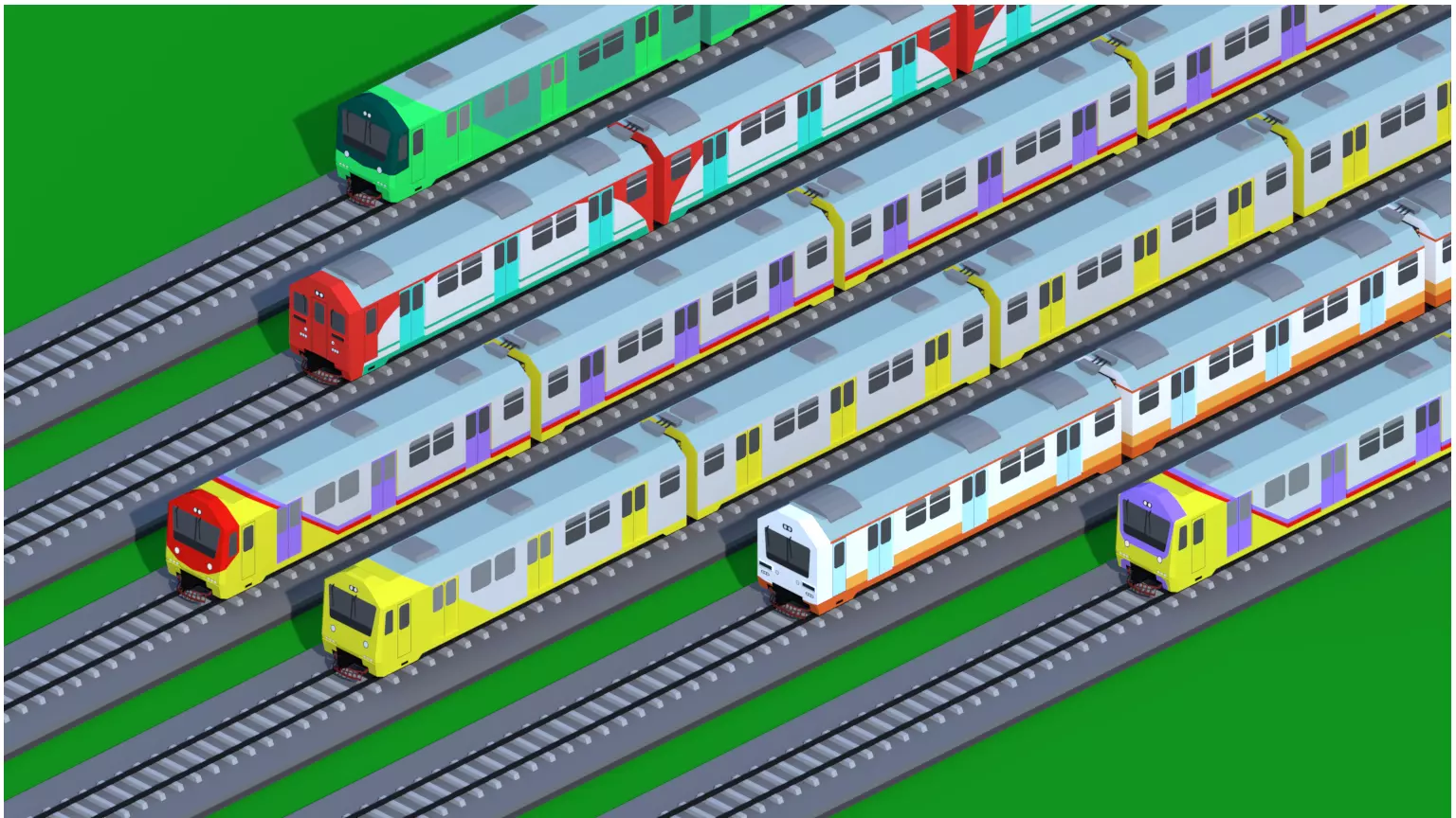 Prameks and Baraya Trains pack Free low-poly 3D model