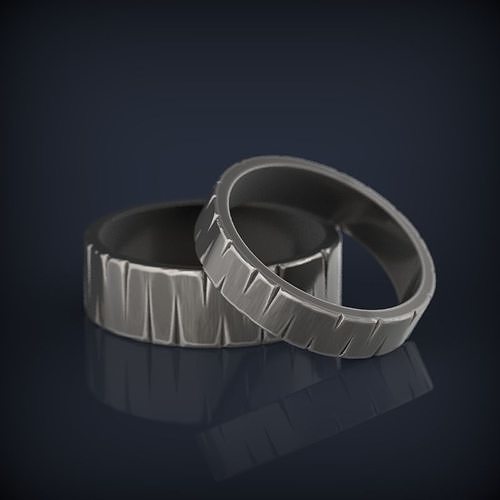 Wedding jewelry cracked fashion rings 3D print model