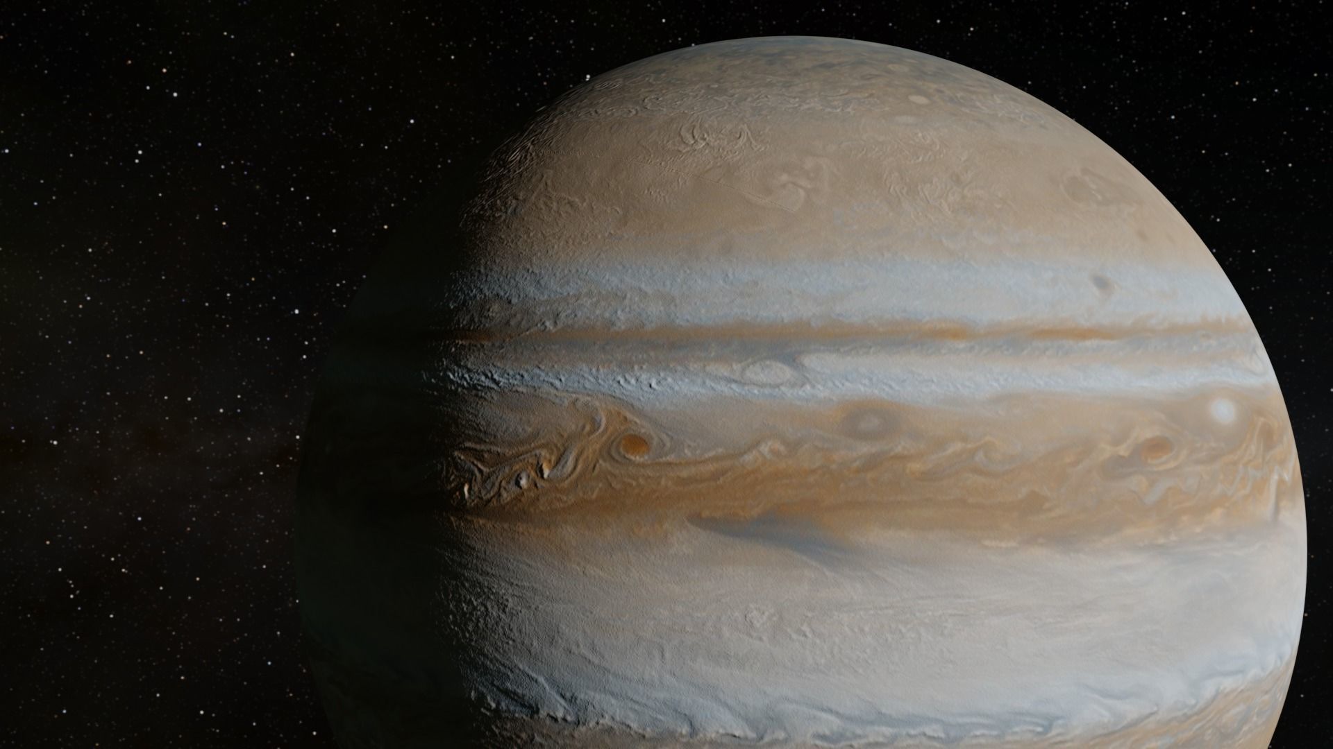 Photorealistic Jupiter 8k textures Low-poly 3D model_4