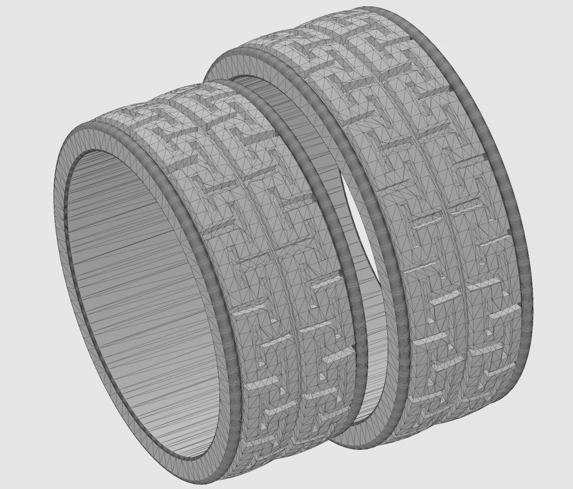 Double row Meandre Greek key pattern ring 3D print model_13