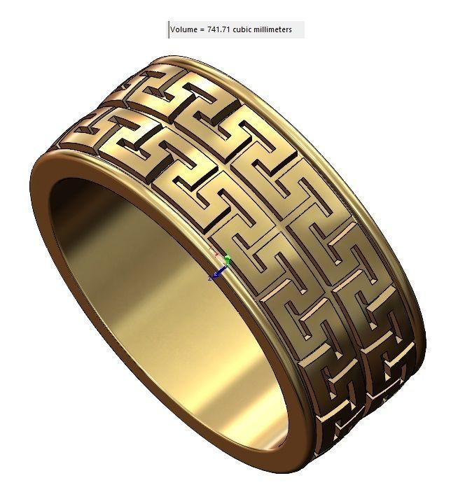 Double row Meandre Greek key pattern ring 3D print model_12