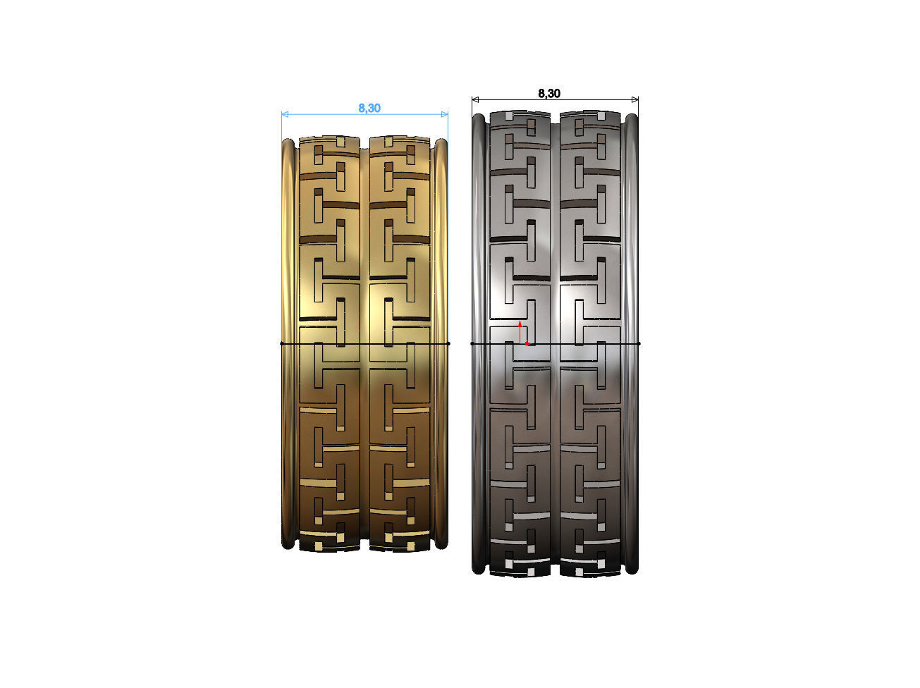 Double row Meandre Greek key pattern ring 3D print model_8