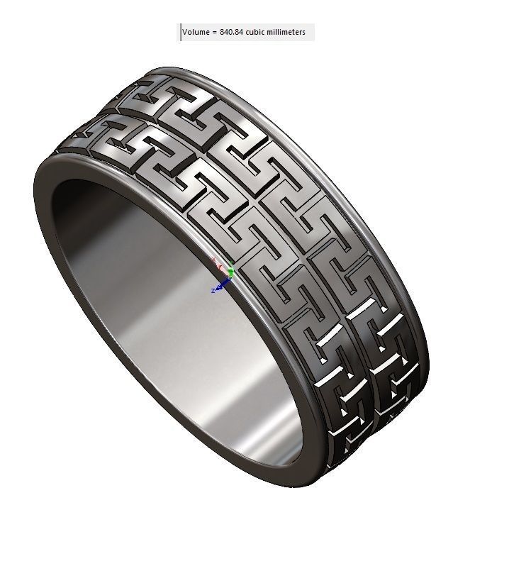 Double row Meandre Greek key pattern ring 3D print model_11