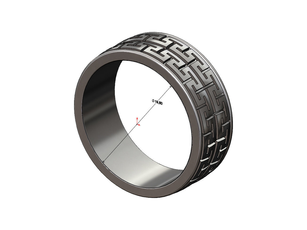 Double row Meandre Greek key pattern ring 3D print model_5