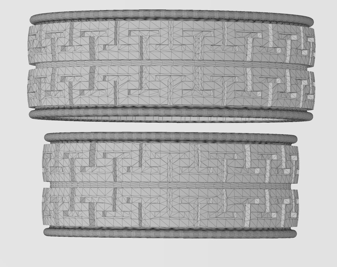 Double row Meandre Greek key pattern ring 3D print model_14