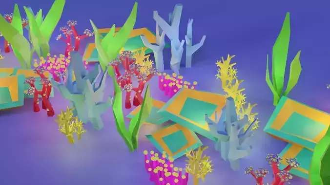 Corals underwater plants and