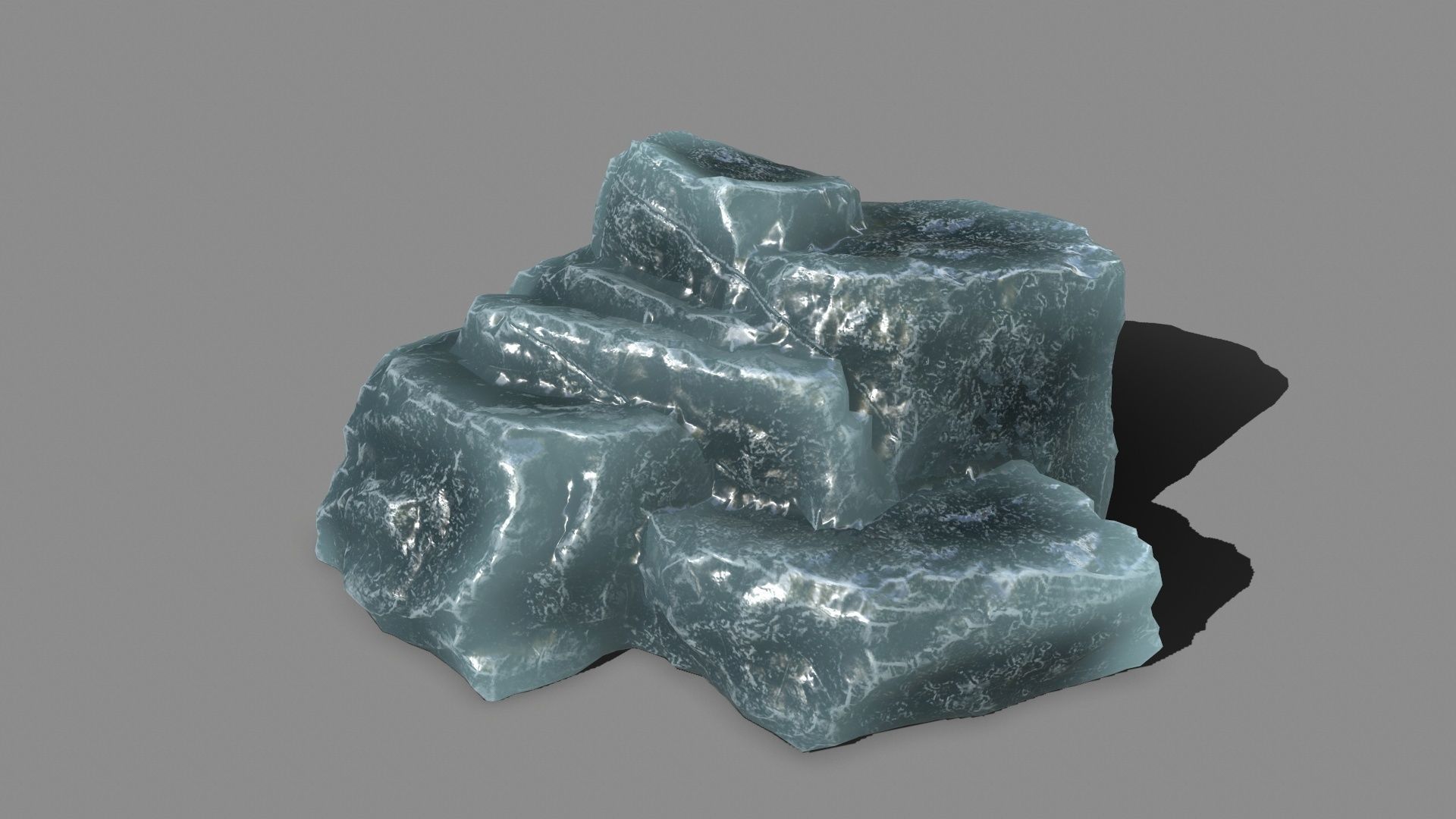 Rock Set piece of Low-poly 3D model_3