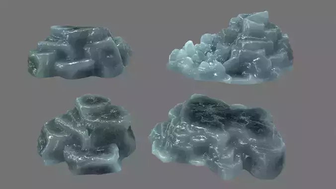 Rock Set piece of Low-poly 3D model