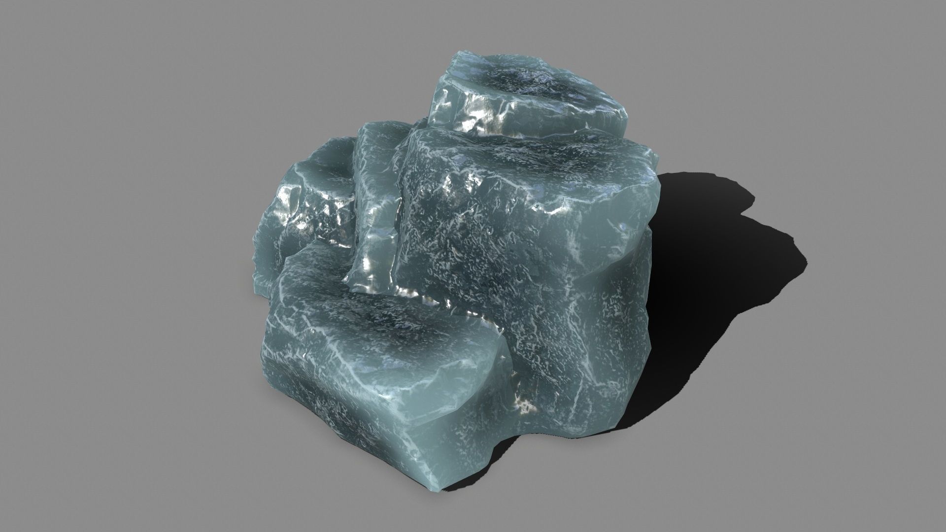 Rock Set piece of Low-poly 3D model_6