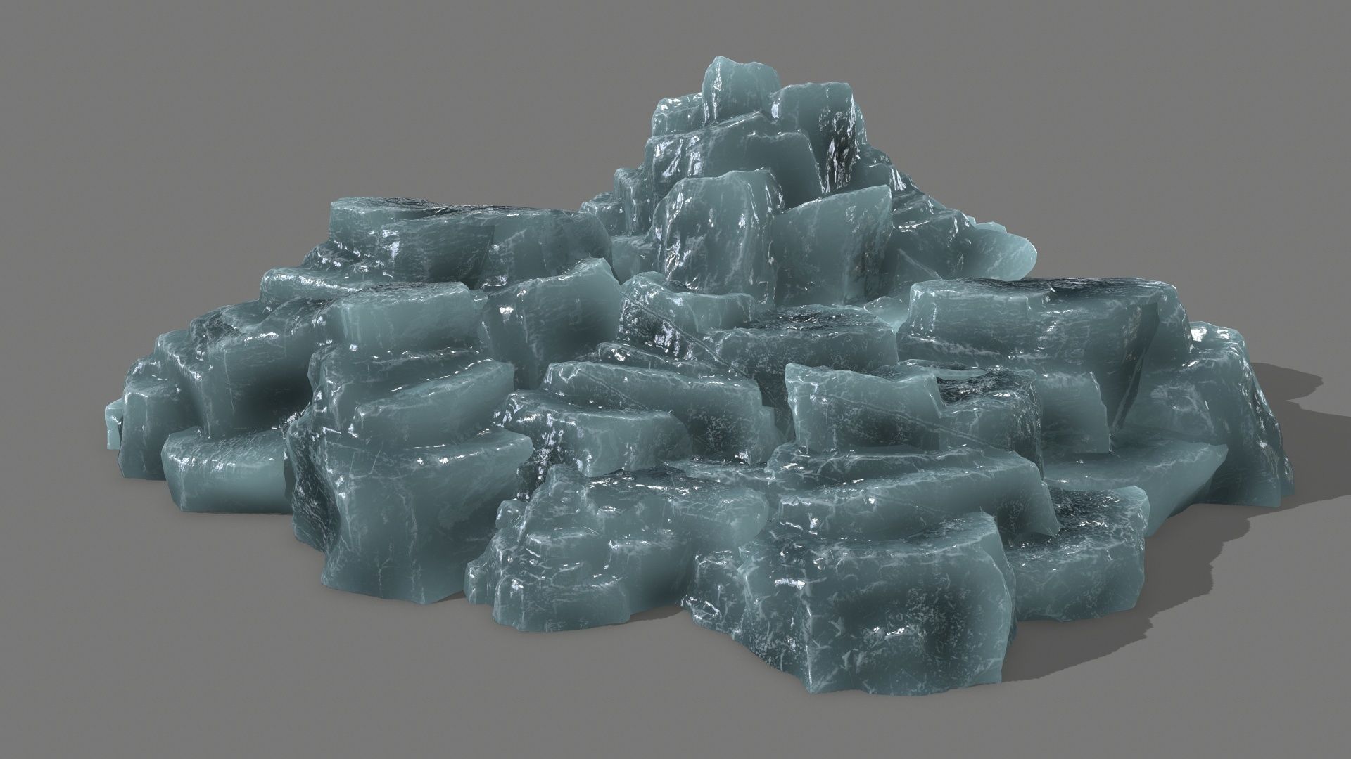 Rock Set piece of Low-poly 3D model_2