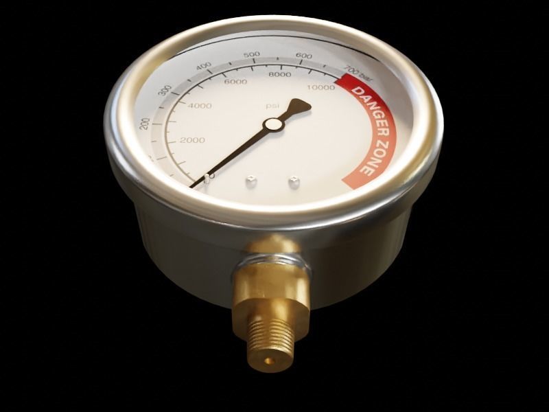 10000 PSI Pressure Gauge 3D model_5